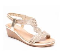 IVACHY Womens Sandal Ladies Crystal Sparkling Shine Wedge Heel cushioning Shoes