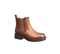 IVACHY Women's Simple Casual Round Toe Elastic Band Platform Chelsea Boots in Camel | Size: 3