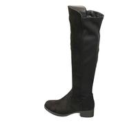 IVACHY Suede high knee boots flat zip closure elastic band adjustable fashion casual shoes size 3 to 7.5 uk