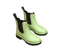 Ivachy Waterproof Rain Boots Wellingtons Boots- Chelsea Boots In Light Green Light Green 6