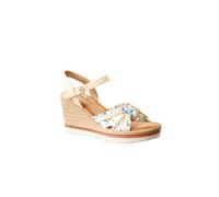 IVACHY Women's Wedge Sandals - Floral Tropical Design, Comfort Cushioned Footbed, Adjustable Ankle Strap - 8cm Wedge - Available in UK SIZE 3 TO 7.5