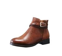IVACHY Women Ankle Boots, Low Heel with Zip Boots, Ladies Fashion Winter Boots Size UK 3-8