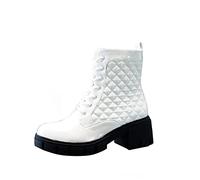 IVACHY Women Boots Patent Zip Chunky Ladies Winter Rubber Shoes Size UK