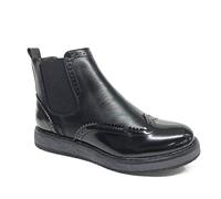 IVACHY Women Chelsea Boots Elastic Stretch Ankle Strap Ladies Fashion Brogues Winter Wedge Boots Size Black
