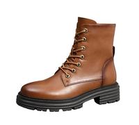 IVACHY Women Lace Up Ankle Boots Black Chunky Combat Style Ladies Platform Shoes Zip Size 3-7.5 UK