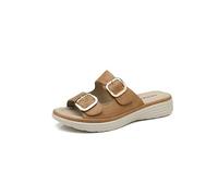 IVACHY Women’s Double Strap Slide Sandals Comfort Cushioned Mule Slippers with Buckle Open Toe Slip On Summer Shoes