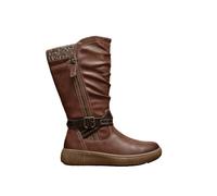 IVACHY Women’s Fur Lined Mid Calf Boots - Warm Winter Snow Boots with Side Zip & Buckle, Non-Slip Sole, Comfortable Tall Boots for Cold Weather