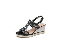 IVACHY Women’s Rhinestone Glitter Wedge Sandals, Sparkling Slingback Buckle Strap Open Toe Platform Summer Dress Shoes party wedding bridal ladies