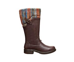 IVACHY Women’s Tall Winter Boots with Knit Cuff - Warm Fur Lined Side Zip Boots, Comfortable Non-Slip Casual Fashion Boots for Cold Weather