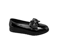 IVACHY Women's Black Patent Loafers with Bow or Tassel Style - Slip-On Flat Shoes - Comfortable Stylish Casual Work Flats for Office, School, Everyday Wear