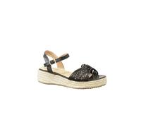 IVACHY Women's Braided Wedge Sandals - Espadrille Platform in Black | Size: 4