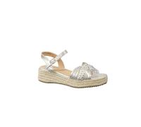 IVACHY Women's Braided Wedge Sandals - Espadrille Platform in Silver | Size: 3
