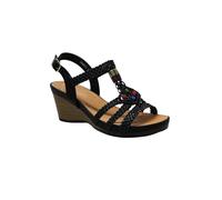 Buckle Bohemian Style Wedges IVACHY Black 6