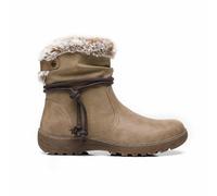 IVACHY Women's Classic Ankle Boots With Cozy Faux Fur Insulated Warm Lining in Beige | Size: 3