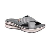 IVACHY Women's Comfort Criss-Cross Slide-On Sandals - Stylish Ease for Every Step- Available UK Size 3 to 7.5 UK Grey