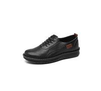 IVACHY Women's Comfort Walking Trainers, Breathable Perforated, Flat Platform Casual Work Shoes Black