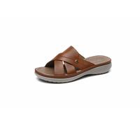 IVACHY Women's Cross Strap Cushioned Ultra Soft Mule Slides Sandals in Camel | Size: 3
