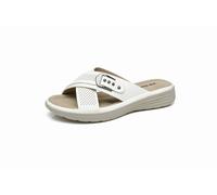IVACHY Women's Cross Strap with Decorative Buckle Mule Slippers Slide Sandals in White | Size: 6