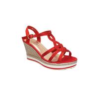 IVACHY Women's Crystal Sparkling Shine Espadrille Style Platform Wedge Sandals in Red | Size: 7.5 IVACHY Red 7.5