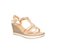 IVACHY Women's Crystal Sparkling Shine Espadrille Style Platform Wedge Sandals in Rose Gold | Size: 7 IVACHY Rose Gold 7