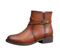 IVACHY Womens Fashion Metalic studs Boots Buckle zip closure stylish ankle booties ladies Shoes Size UK