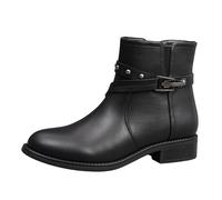 IVACHY Womens Fashion Metalic studs Boots Buckle zip closure stylish ankle booties ladies Shoes Size UK