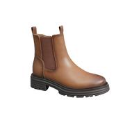 IVACHY Women's Fashion Pull On Zippers Simple Chunky Heel Chelsea Ankle Boots in Camel | Size: 6