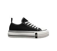 IVACHY Fashionable Women’s Platform Canvas Sneakers Classic Casual Chunky Thick-Soled Shoes Size UK Black