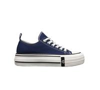 IVACHY Fashionable Women’s Platform Canvas Sneakers Classic Casual Chunky Thick-Soled Shoes Size UK Navy
