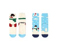 IVACHY Women's Festive Xmas slipper socks women non slip socks with grip cozy causual in Light Blue IVACHY Light Blue