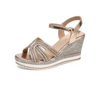 IVACHY Women's Glitter Wedge Sandals sparkling Espadrille Ankle Strap bridal wedding ladies prom Summer Open Toe Comfortable Walking Shoes
