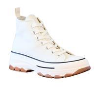 IVACHY Women's High Top Canvas Casual Comfy Daily Wear Chunky Flatform Wedge Trainers in Beige | Size: 5 IVACHY Beige 5