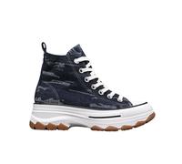 IVACHY Women's High Top Canvas Casual Comfy Daily Wear Chunky Flatform Wedge Trainers in Mid Navy | Size: 5 IVACHY Mid Navy 5