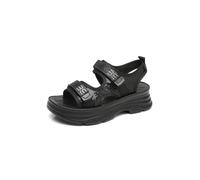IVACHY Women's Rhinestone Chunky Sole - Hook & loop - adjustable Sandals in Black | Size: 7.5 IVACHY Black 7.5