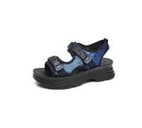 IVACHY Women's Rhinestone Chunky Sole - Hook & loop - adjustable Sandals in Navy | Size: 5 IVACHY Navy 5