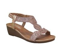 IVACHY Womens Sandal Ladies Crystal Sparkling Shine Wedge Heel cushioning Shoes
