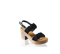 IVACHY Womens Sandal Ladies Wedge Woven Braided Block Heels Summer Espadrille Platform Shoes Size UK