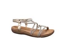IVACHY Women's Silver Gladiator Sandals - Rhinestone Strappy Flat Summer Sandals with Ankle Strap | Elegant Sparkly Open Toe Shoes for Beach, Casual, Holiday, and Party