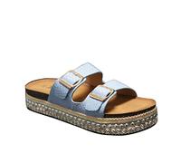 IVACHY Women's Slip-On Open Toe Espadrille Slide Platform Sandals Strappy Floral