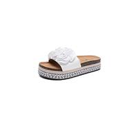 IVACHY Women's Slip-On Open Toe Espadrille Slide Platform Sandals Strappy Floral