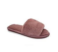 IVACHY Womens Slipper Ladies fluffy fur Slip-On Cushion Open Toe Memory Foam House Cute Comfy Flat Cosy House Shoes