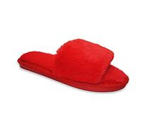 IVACHY Womens Slipper Ladies fluffy fur Slip-On Cushion Open Toe Memory Foam House Cute Comfy Flat Cosy House Shoes