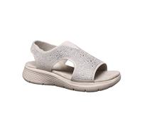 Sparkly Slingback Comfort Sandals with Rhinestones and Cushioned Sole IVACHY Beige 7