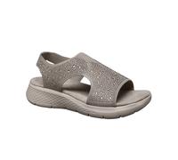 Sparkly Slingback Comfort Sandals with Rhinestones and Cushioned Sole IVACHY Grey 7