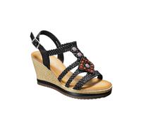 IVACHY Women's Summer Braided Strappy Beaded Flowery Espadrille Wedge Heels Sandals