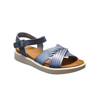 IVACHY Women's Summer Comfy Wide fit Everyday Relaxing Causal Ankle-Strap Stripes Simple Slingback Flat Sandals Size UK