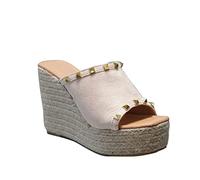 IVACHY Women's Summer Open Toe Espadrille Sandals with Woven Platform Wedge Heels