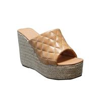 IVACHY Women's Summer Open Toe Espadrille Sandals with Woven Platform Wedge Heels