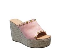 IVACHY Women's Summer Open Toe Espadrille Sandals with Woven Platform Wedge Heels