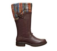 IVACHY Women's Tall Winter Boots With Knit Cuff in Burgundy | Size: 7.5 IVACHY Burgundy 7.5